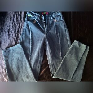 Blue Corduroy High-Waist Pants